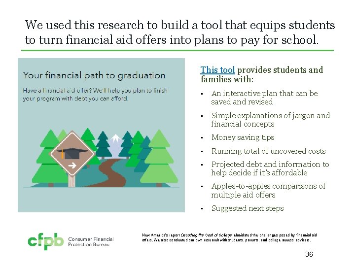 We used this research to build a tool that equips students to turn financial