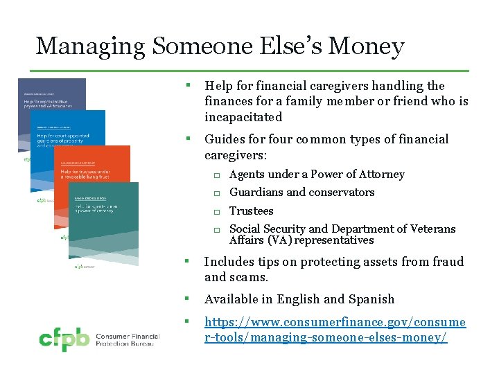 Managing Someone Else’s Money ▪ Help for financial caregivers handling the finances for a
