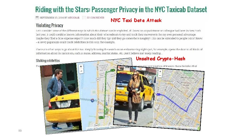 NYC Taxi Data Attack Unsalted Crypto-Hash 93 