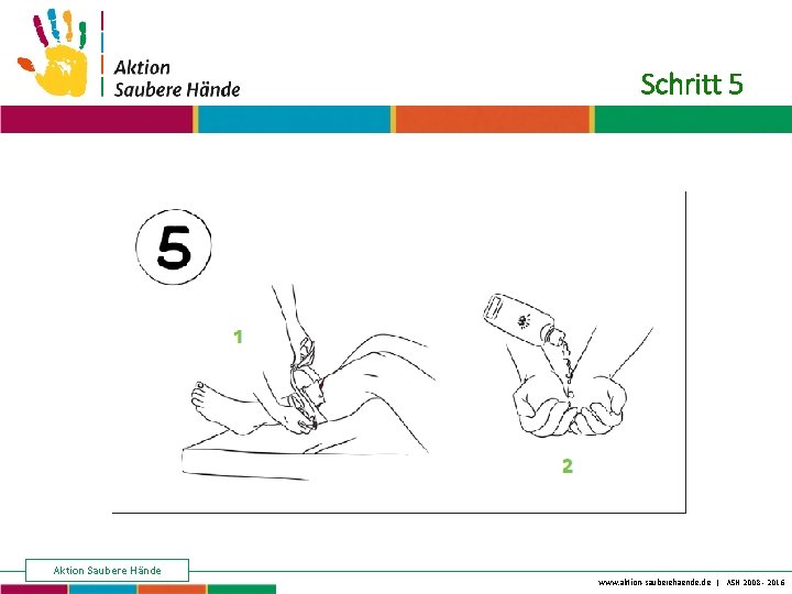 Keine Chance den Krankenhausinfektionen Aktion Saubere Hände Schritt 5 www. aktion-sauberehaende. de | ASH