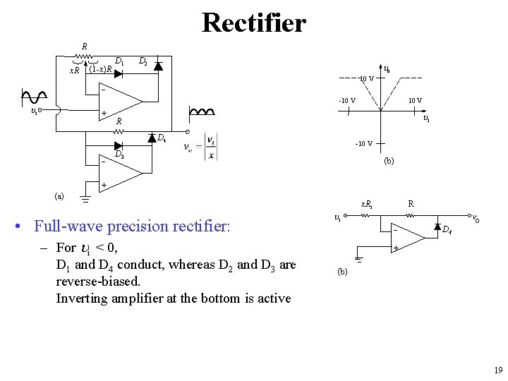 Rectifier R x. R (1 -x)R D 1 D 2 o 10 V -10