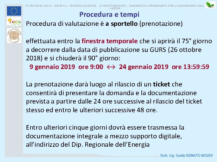 PO-FESR SICILIA 2014 -20 - AZIONE 4. 2. 1 - INCENTIVI ALLE IMPRESE LA