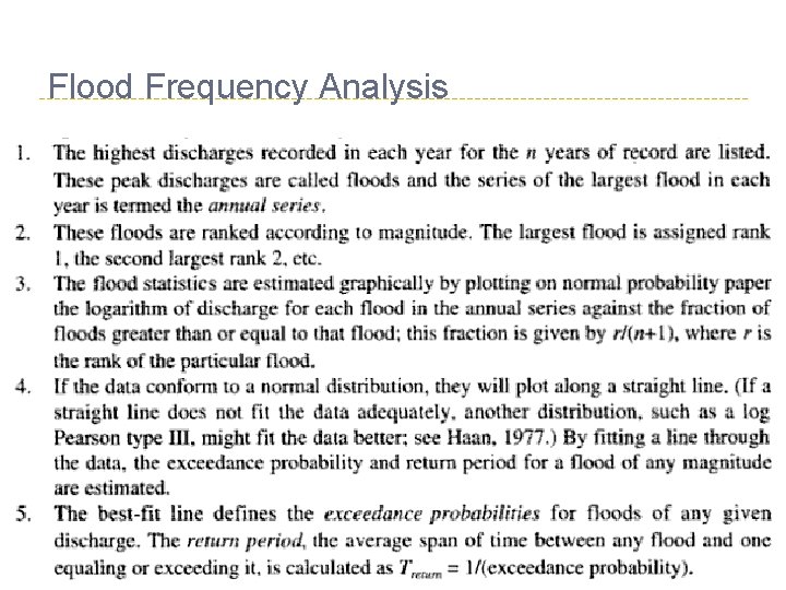 Flood Frequency Analysis 