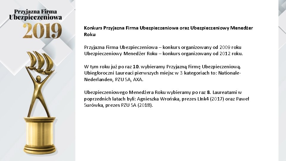 Konkurs Przyjazna Firma Ubezpieczeniowa oraz Ubezpieczeniowy Menedżer Roku Przyjazna Firma Ubezpieczeniowa – konkurs organizowany