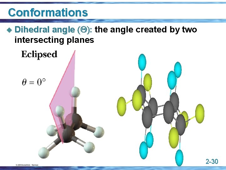 Conformations angle (Q): (Q) the angle created by two intersecting planes u Dihedral 2