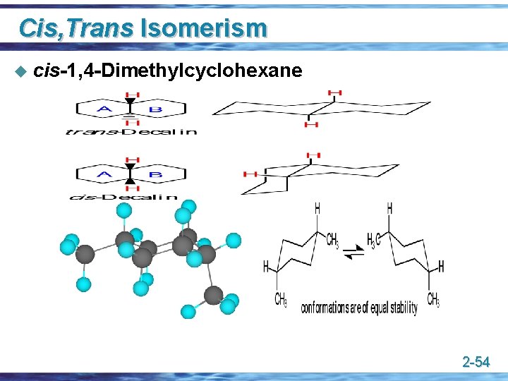 Cis, Trans Isomerism u cis-1, 4 -Dimethylcyclohexane 2 -54 