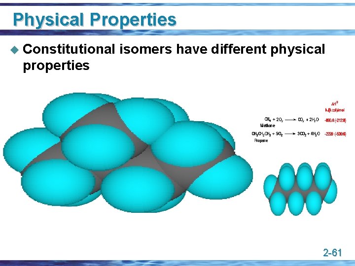 Physical Properties u Constitutional isomers have different physical properties 2 -61 