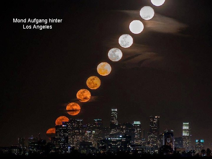 Mond Aufgang hinter Los Angeles 