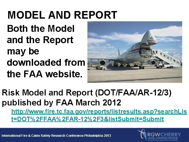 MODEL AND REPORT Both the Model and the Report may be downloaded from the