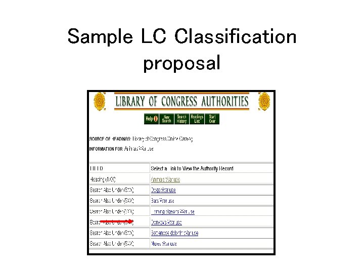 Sample LC Classification proposal 