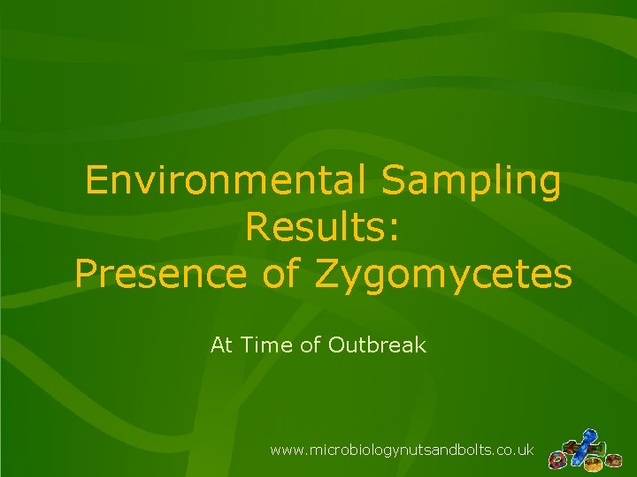 Environmental Sampling Results: Presence of Zygomycetes At Time of Outbreak www. microbiologynutsandbolts. co. uk