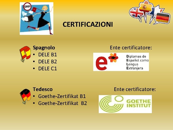 CERTIFICAZIONI Spagnolo • DELE B 1 • DELE B 2 • DELE C 1