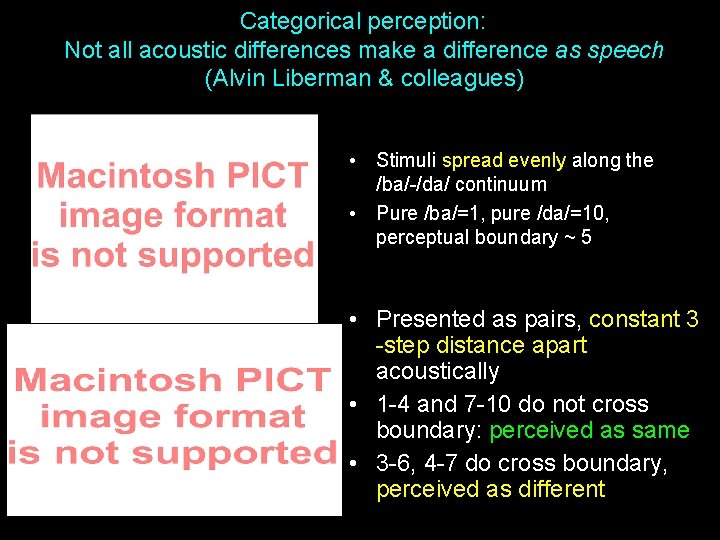 Categorical perception: Not all acoustic differences make a difference as speech (Alvin Liberman &