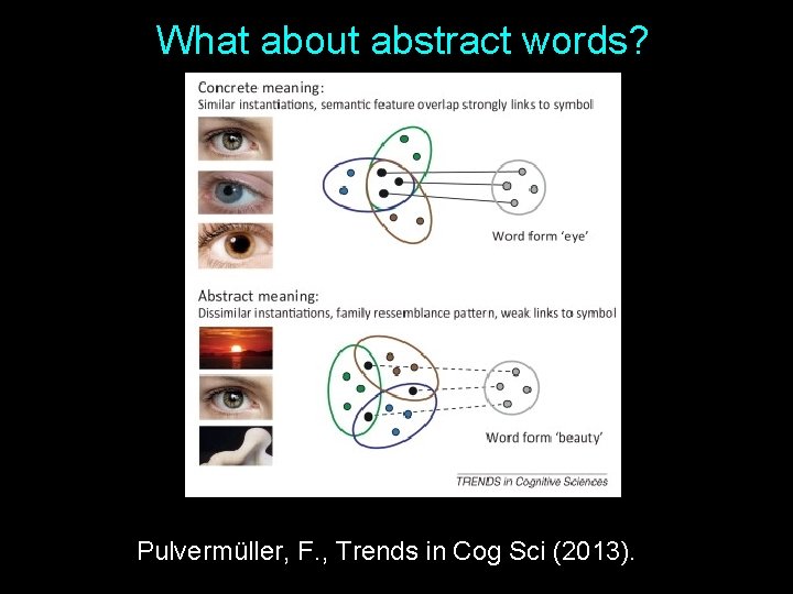 What about abstract words? Pulvermüller, F. , Trends in Cog Sci (2013). 38 
