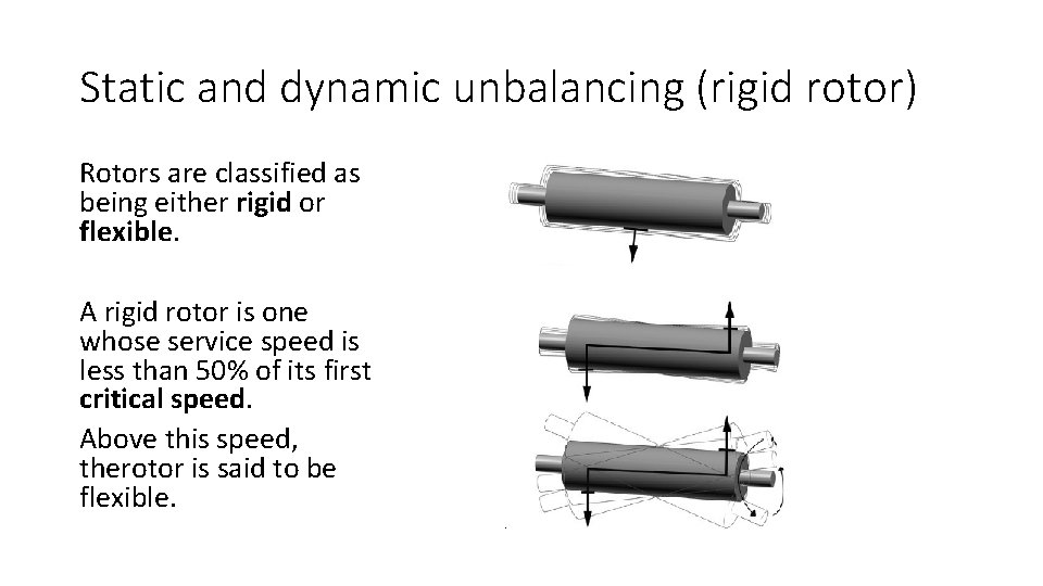 Static and dynamic unbalancing (rigid rotor) Rotors are classified as being either rigid or