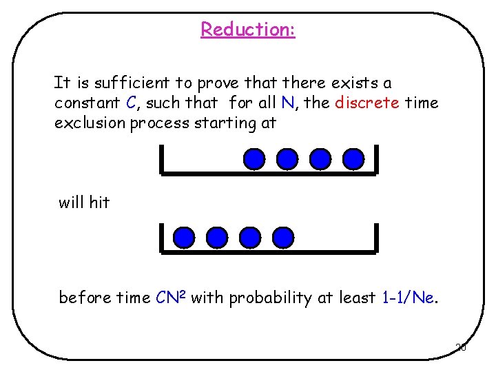 Reduction: It is sufficient to prove that there exists a constant C, such that