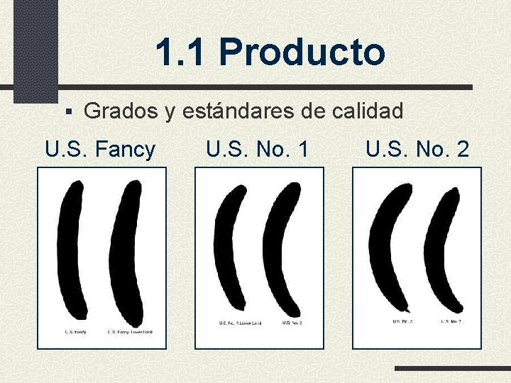 1. 1 Producto § Grados y estándares de calidad U. S. Fancy U. S.
