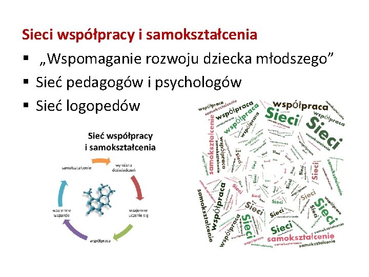 Sieci współpracy i samokształcenia § „Wspomaganie rozwoju dziecka młodszego” § Sieć pedagogów i psychologów