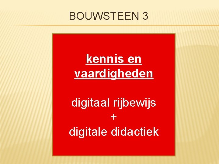 BOUWSTEEN 3 kennis en vaardigheden digitaal rijbewijs + digitale didactiek 