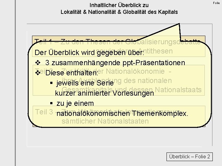 Inhaltlicher Überblick zu Lokalität & Nationalität & Globalität des Kapitals Teil 1 – Zu