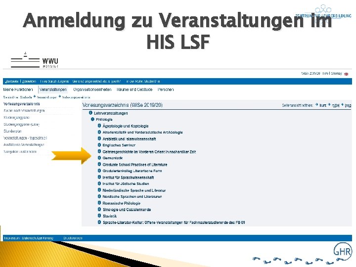 Anmeldung zu Veranstaltungen im HIS LSF 