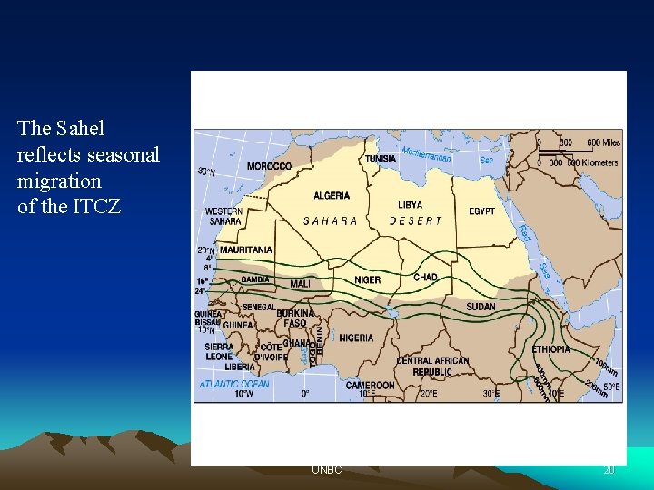 The Sahel reflects seasonal migration of the ITCZ UNBC 20 