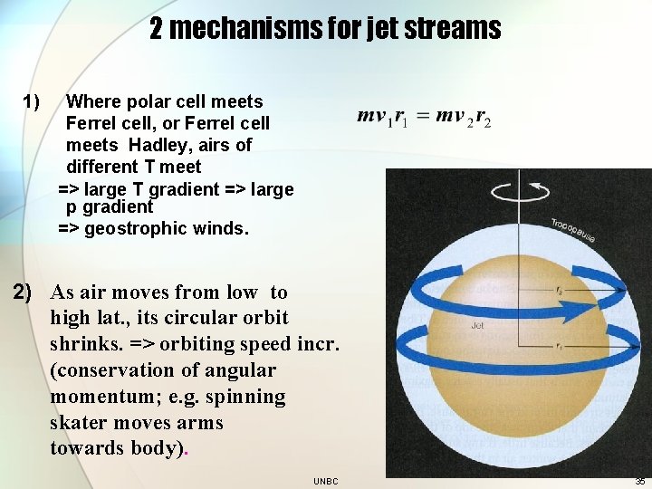 2 mechanisms for jet streams 1) Where polar cell meets Ferrel cell, or Ferrel
