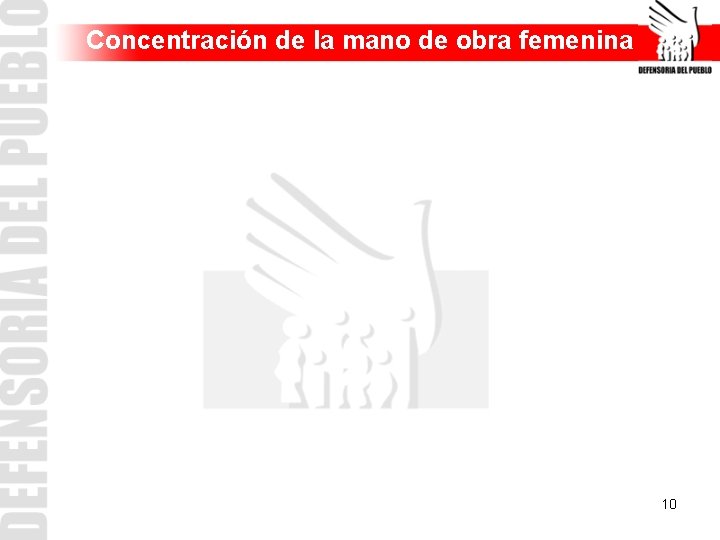 Concentración de la mano de obra femenina 10 