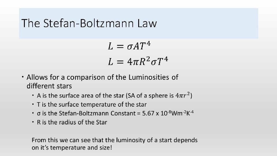 The Stefan-Boltzmann Law 