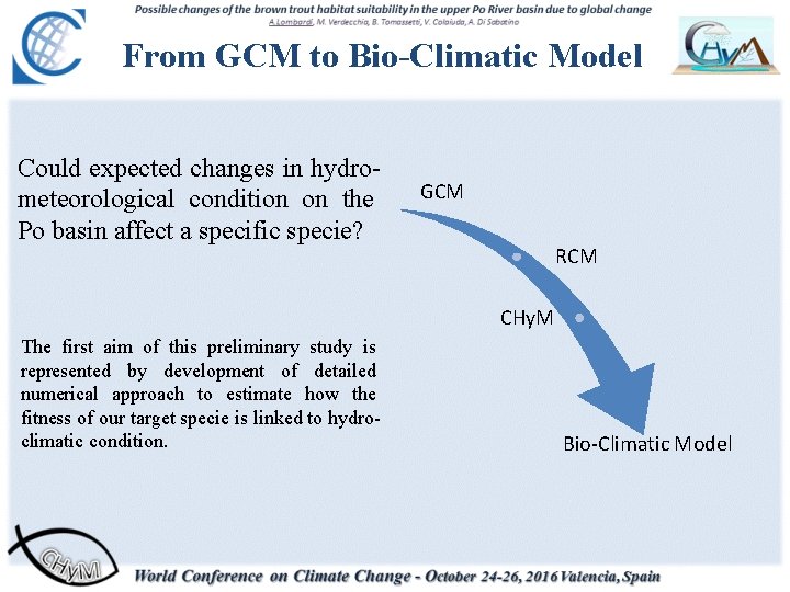 From GCM to Bio-Climatic Model Could expected changes in hydrometeorological condition on the Po
