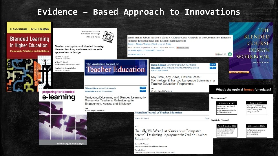 Evidence – Based Approach to Innovations 