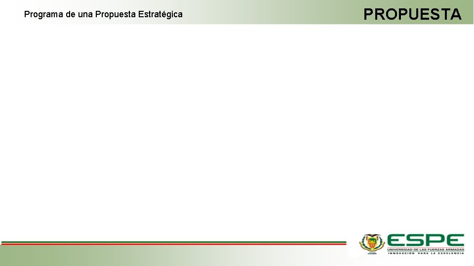 Programa de una Propuesta Estratégica PROPUESTA 