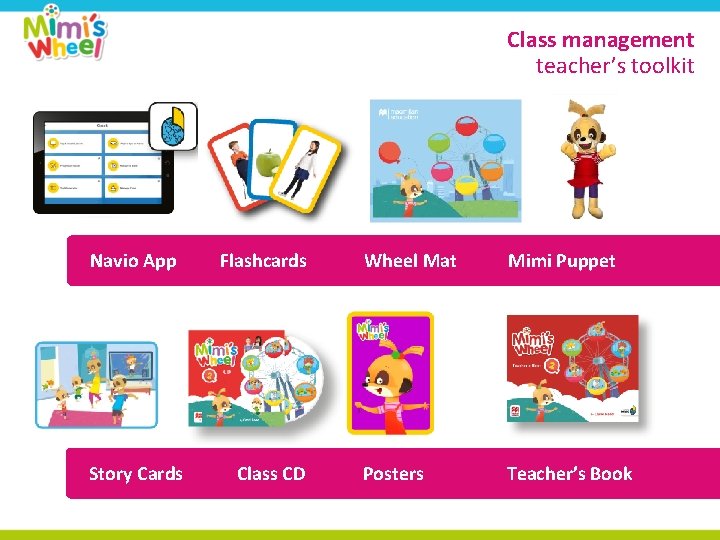 Class management teacher’s toolkit Navio App Story Cards Flashcards Class CD Wheel Mat Mimi