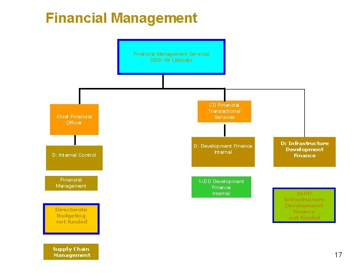 Financial Management Services DDG: Mr Letsoalo Chief Financial Officer D: Internal Control Financial Management