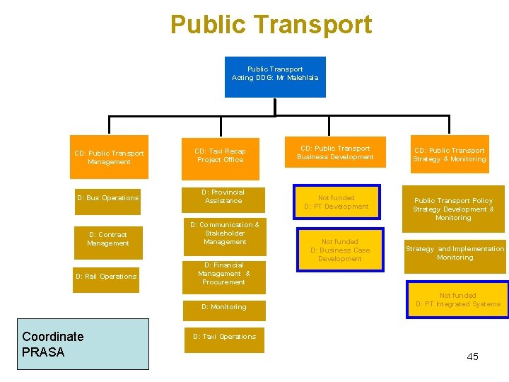 Public Transport Acting DDG: Mr Malehlala CD: Public Transport Management CD: Taxi Recap Project