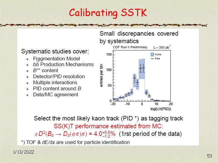 Calibrating SSTK 1/13/2022 53 
