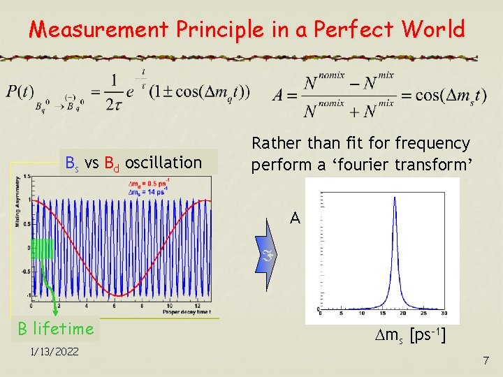Measurement Principle in a Perfect World Bs vs Bd oscillation Rather than fit for