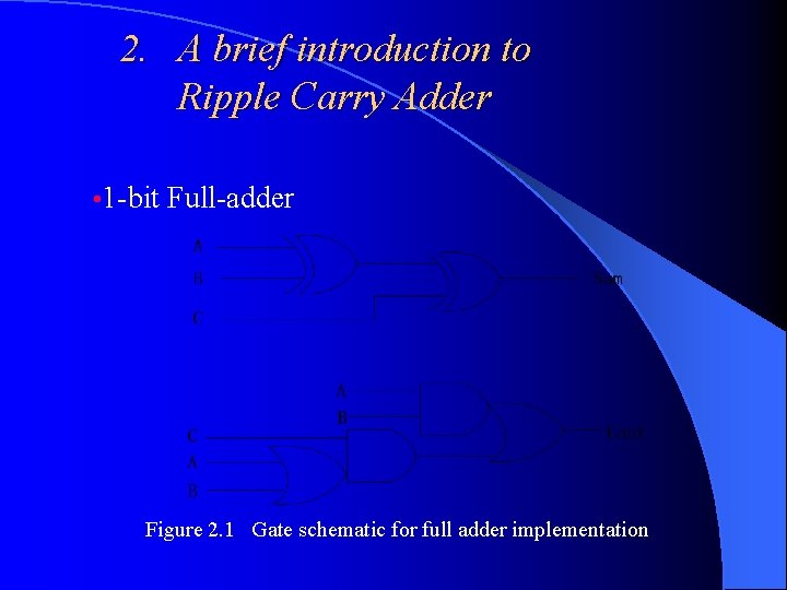 2. A brief introduction to Ripple Carry Adder • 1 -bit Full-adder Figure 2.