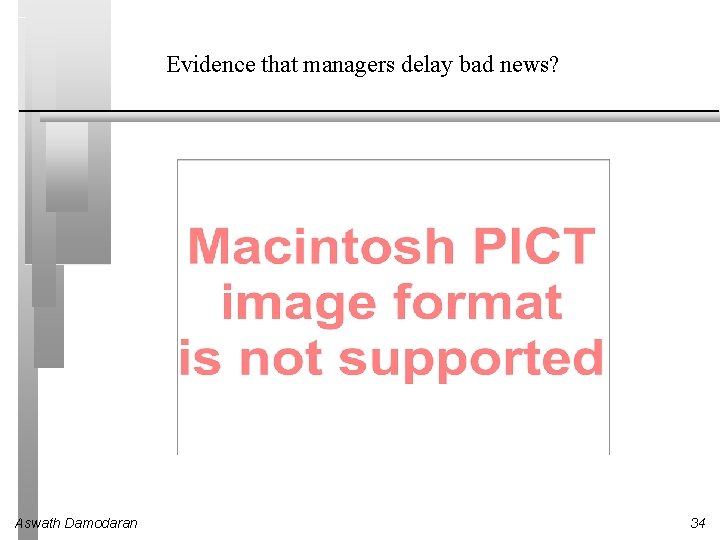 Evidence that managers delay bad news? Aswath Damodaran 34 