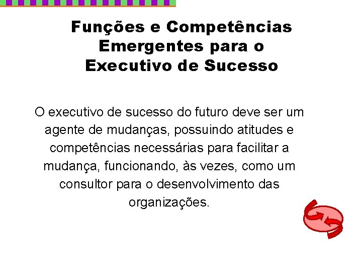 Funções e Competências Emergentes para o Executivo de Sucesso O executivo de sucesso do