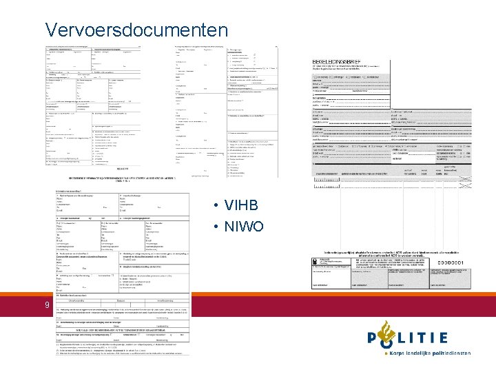 Vervoersdocumenten • VIHB • NIWO 9 