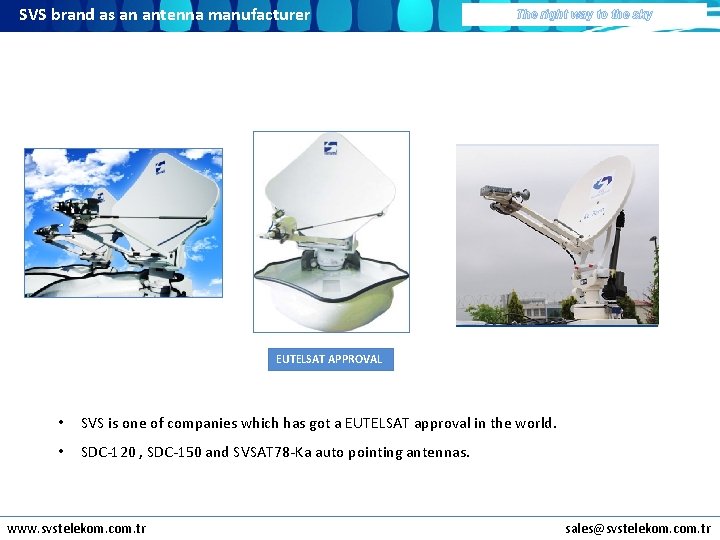 SVS brand as an antenna manufacturer Fixed antennas • • • SM 180 SM