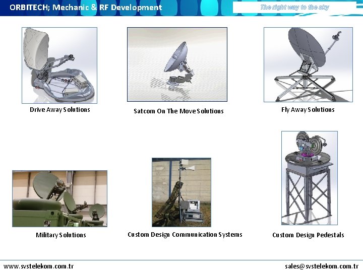 ORBITECH; Mechanic & RF Development Drive Away Solutions Military Solutions www. svstelekom. com. tr