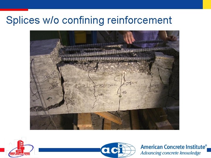 Splices w/o confining reinforcement 