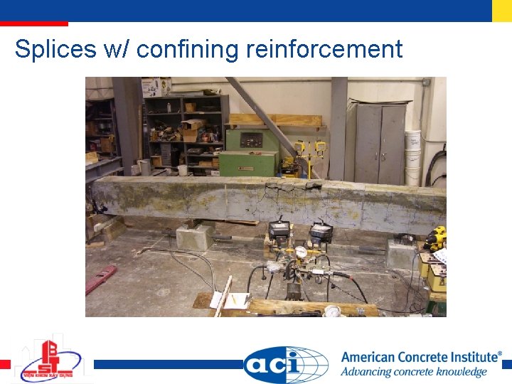 Splices w/ confining reinforcement 