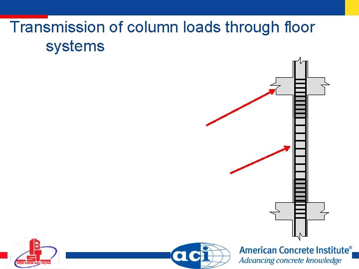 Transmission of column loads through floor systems 