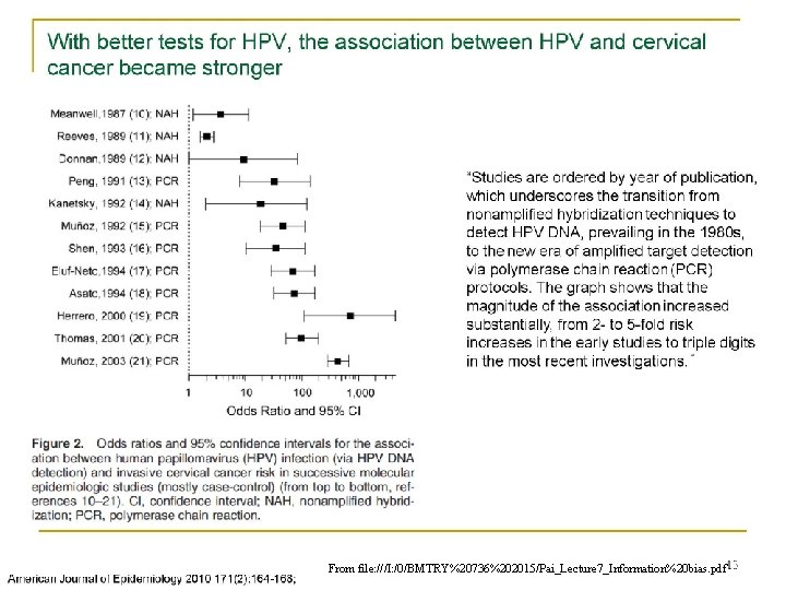 From file: ///I: /0/BMTRY%20736%202015/Pai_Lecture 7_Information%20 bias. pdf 