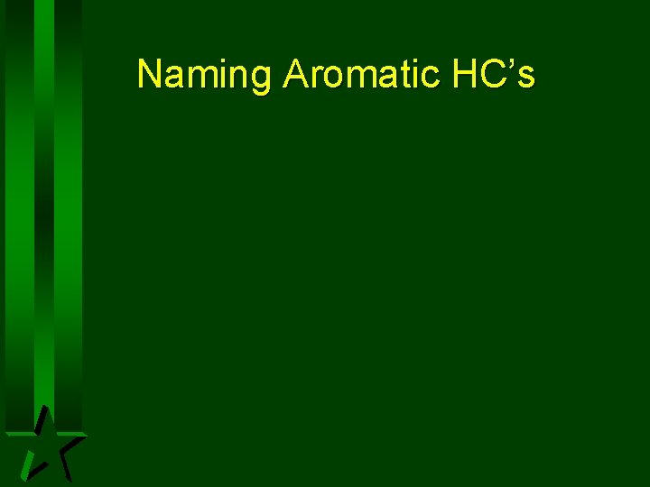 Naming Aromatic HC’s Naming Aromatic HC’s