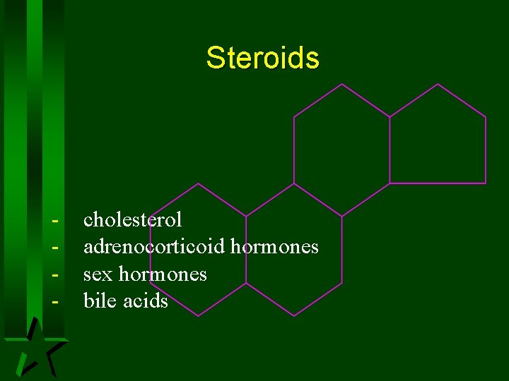 Steroids - cholesterol adrenocorticoid hormones sex hormones bile acids Steroids - cholesterol adrenocorticoid hormones sex hormones bile acids