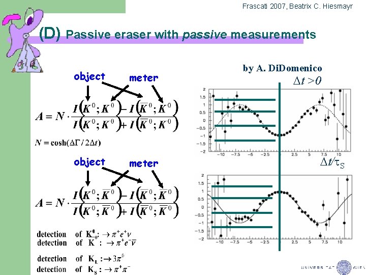 Frascati 2007, Beatrix C. Hiesmayr (D) Passive eraser with passive measurements object meter by